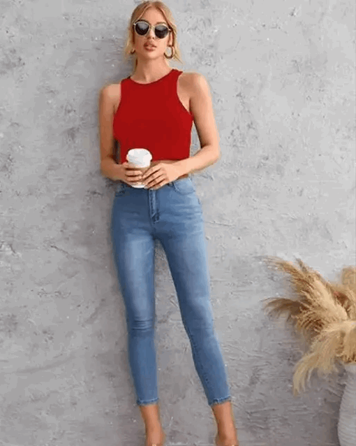 Red Sleeveless women Crop Top 5065 - FastColors - Red Sleeveless Women's Crop Top 5065 - FastColors - #tag1# - #tag2# - #tag3# -