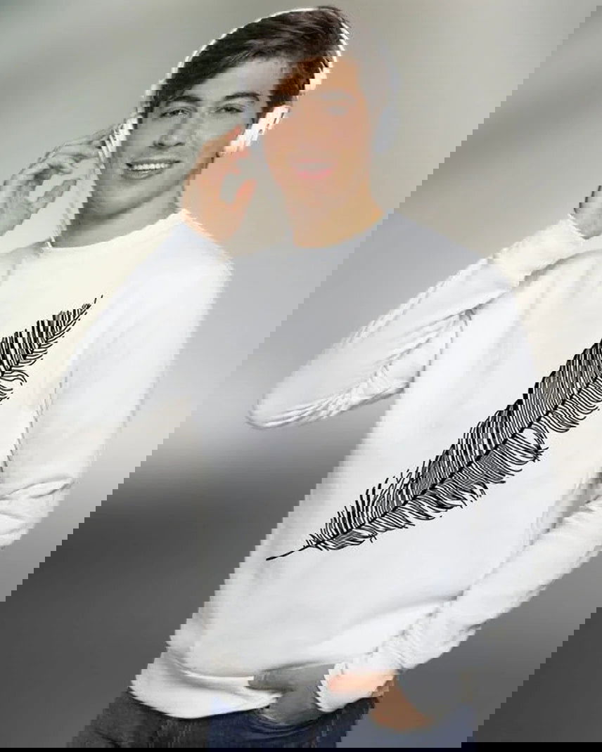 Round Neck Printed sweatshirts for men - FastColors - #color_White Round Neck Printed SweatShirt - FastColors - #tag1# - #tag2# - #tag3# -