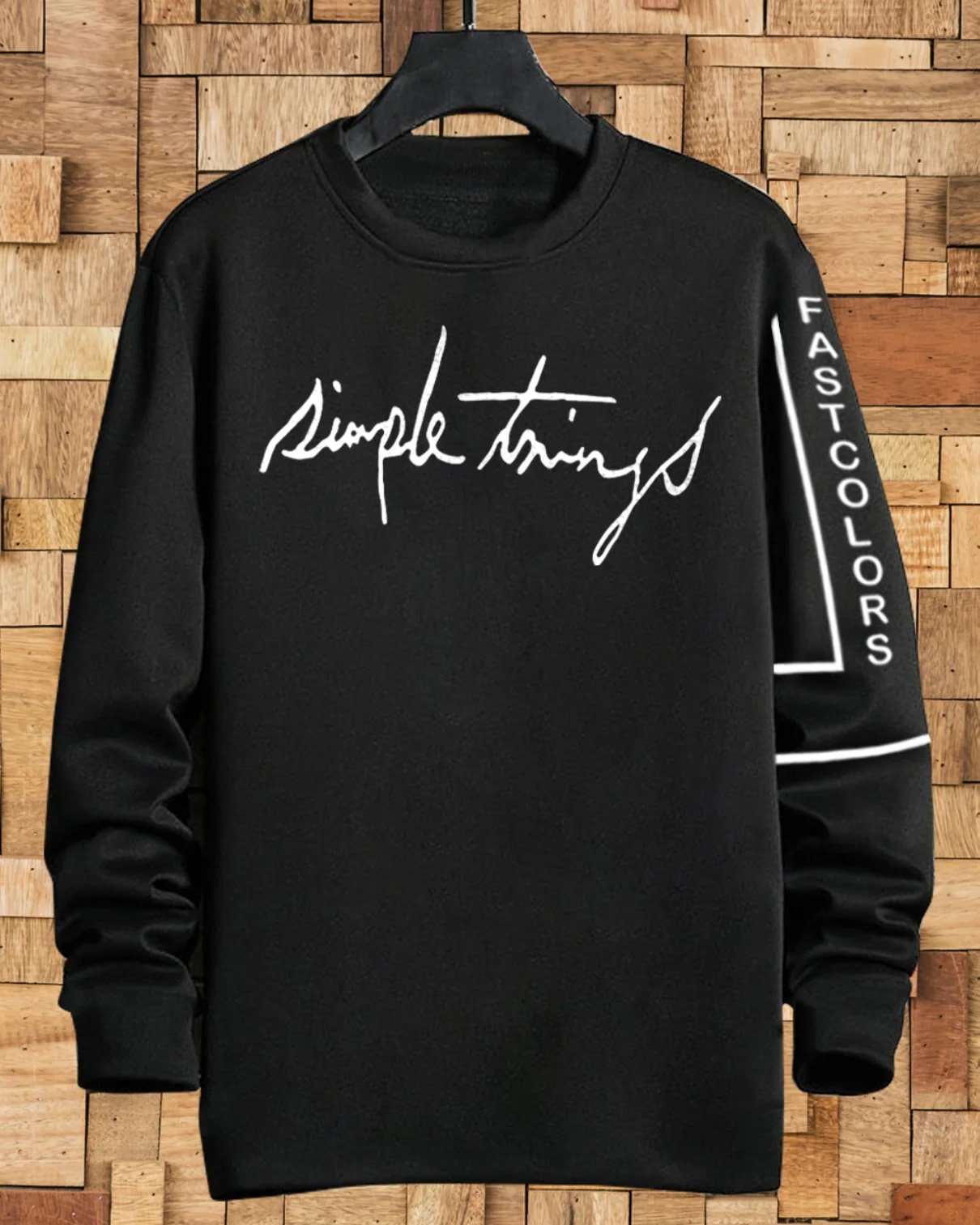 Simple Things full sleeve t-shirt for men - FastColors - Simple Things Full Sleeve Men T-Shirt - FastColors #color_Black - #tag1# - #tag2# - #tag3# -