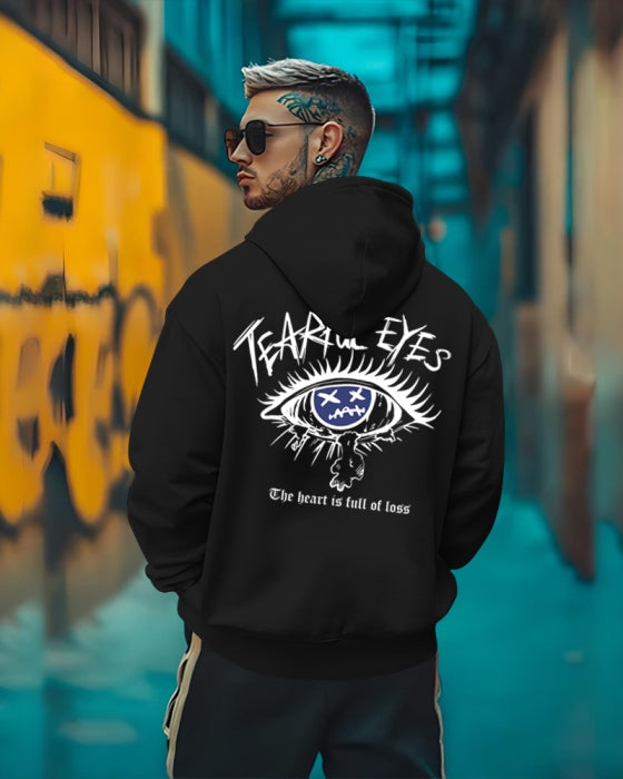 TEARFUL EYES sweat shirt for men / Black