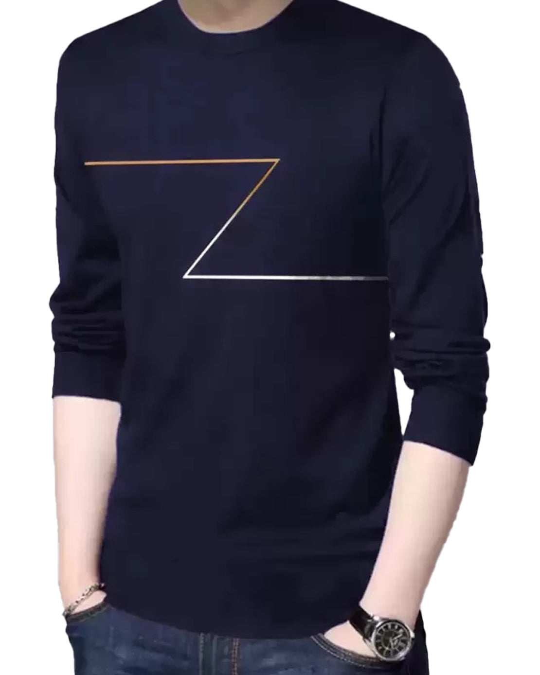 Z Printed full sleeve t-shirt for men - FastColors - #color_Navy Z Printed Full Sleeve T Shirts - FastColors - #tag1# - #tag2# - #tag3# -