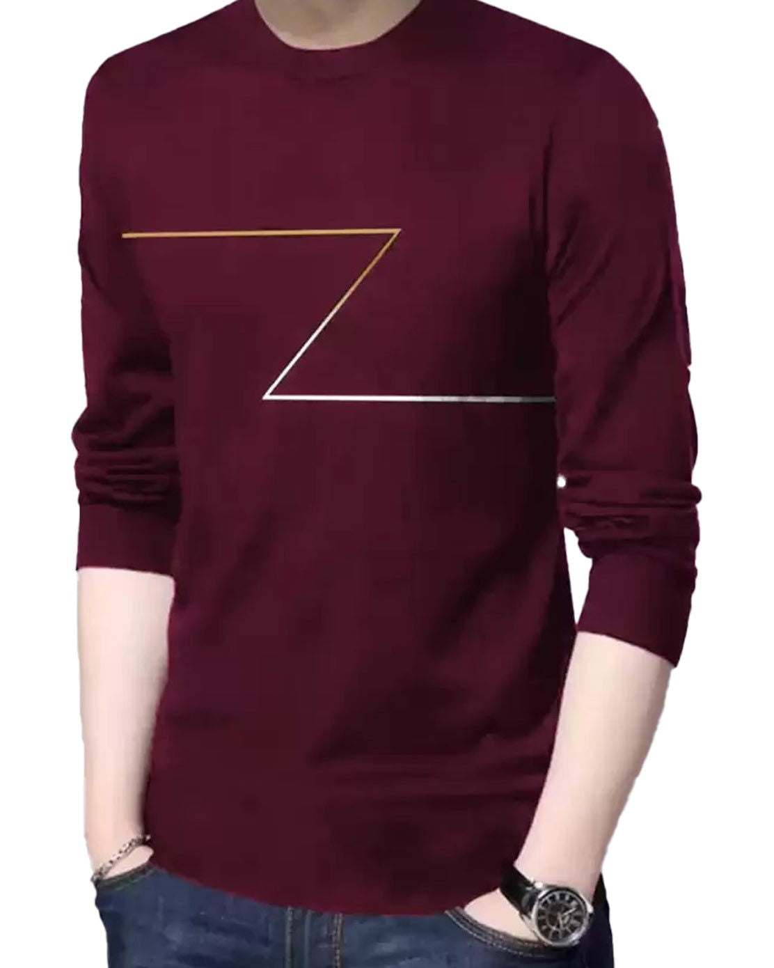 Z Printed full sleeve t-shirt for men - FastColors - #color_maroon Z Printed Full Sleeve T Shirts - FastColors - #tag1# - #tag2# - #tag3# -