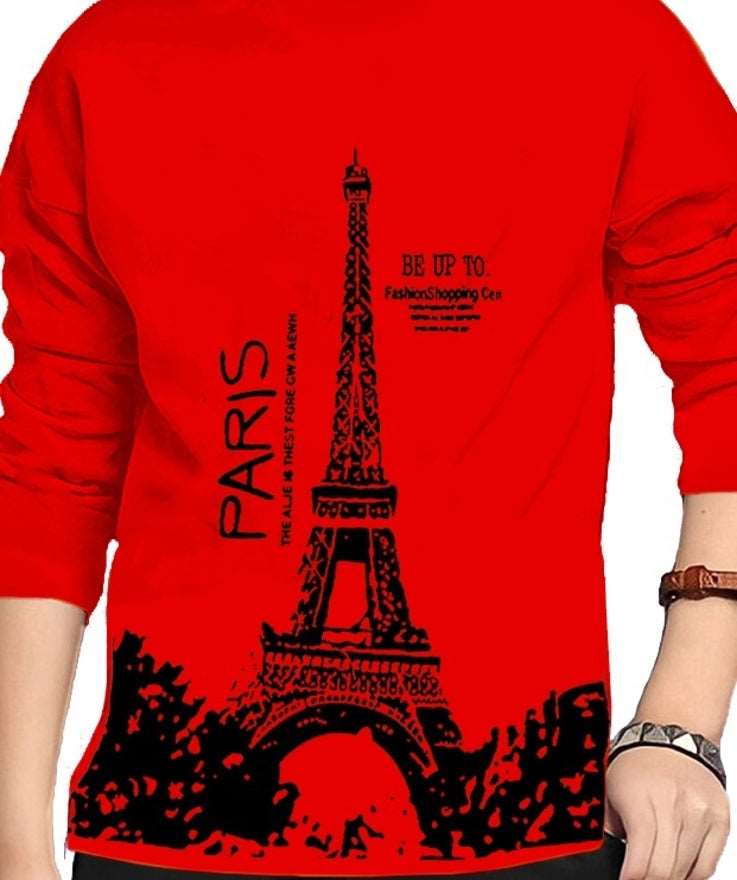 fastcolors-Paris-Red-printed-kidstshirt - FastColors