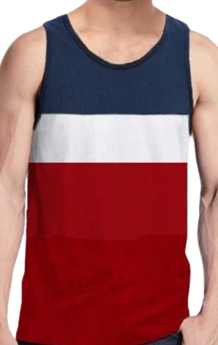 Bold Blocks: Men's Sleeveless Color-Blocked T-Shirt