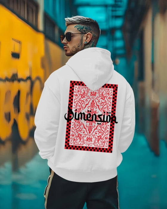 DIMENSION Hooded stylish sweatshirts mens White - Main Image