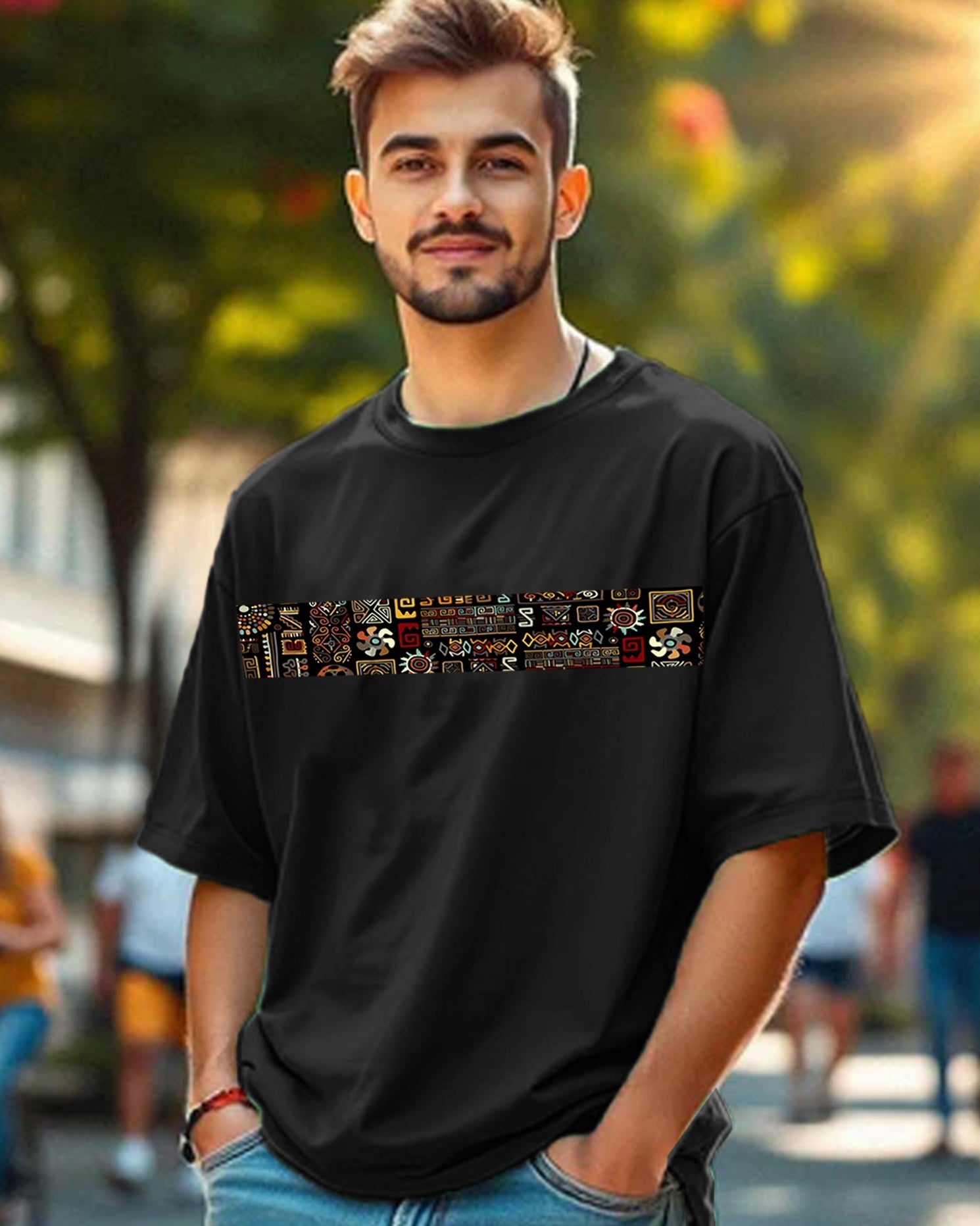 Cotton Five Sleeve Black T-Shirts – Perfect Fit for Every Occasion-front