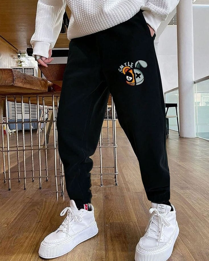 NS Printed Poly Cotton Track Pants for Men - Ultimate Comfort-front