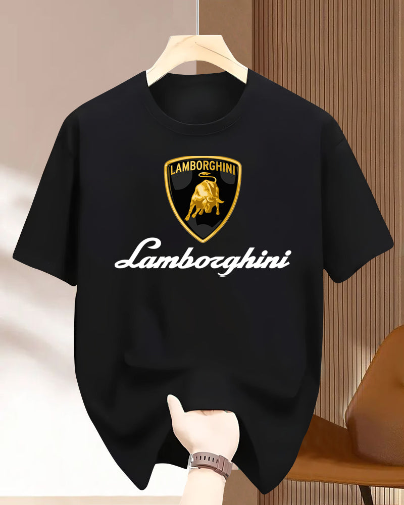 Lamborghini Phantom Script Black T-Shirt for Men