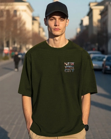 Refresh your collection with the Green Men's Crepe Five Sleeve T-Shirt.-BACK