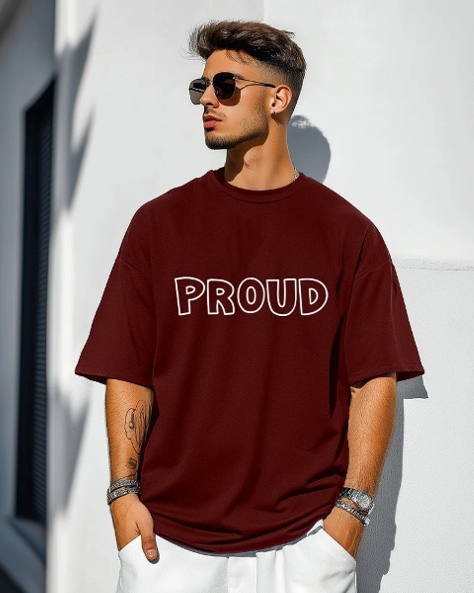 Maroon Crepe Five Sleeve T-Shirt for Men – Bold and Trendy-BACK