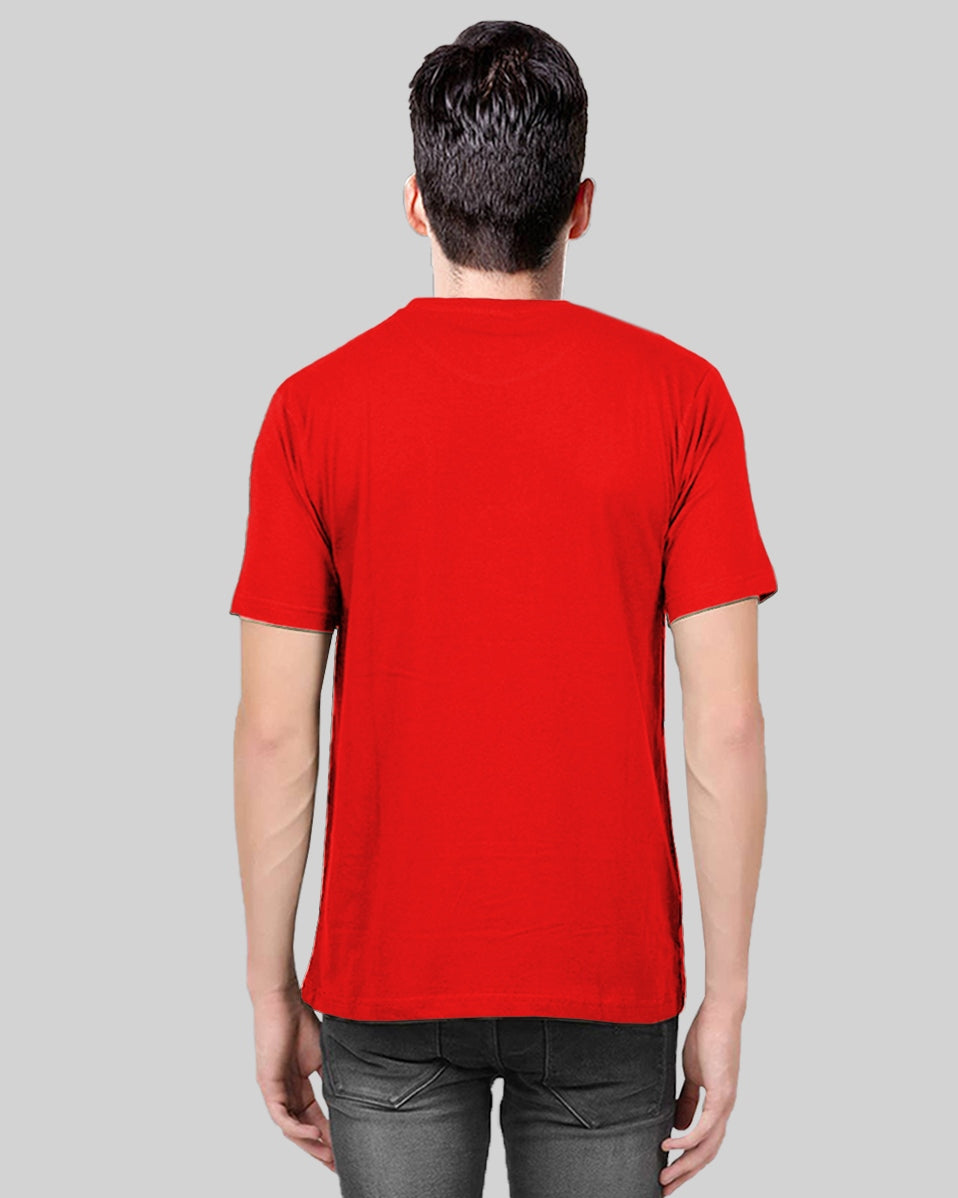 Red Half Sleeve Men T Shirt - FastColors