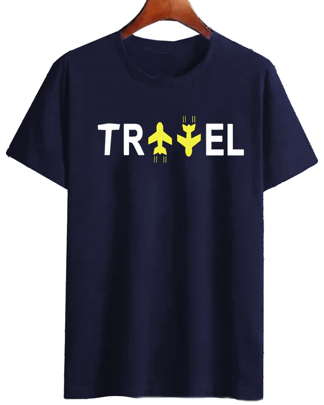 TRAVEL Navy Half Sleeve T-Shirt - FastColors