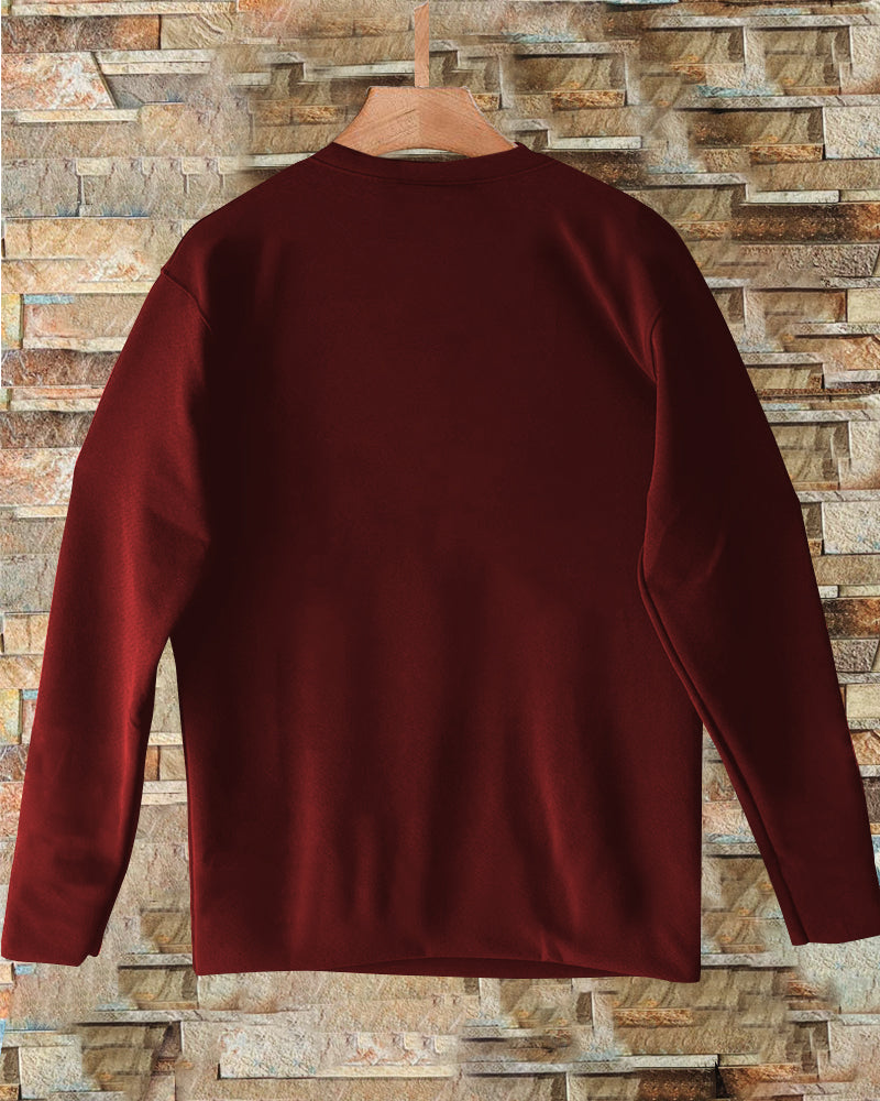Maroon Crepe FULL Sleeve T-Shirt for Men – Classic Meets Trendy