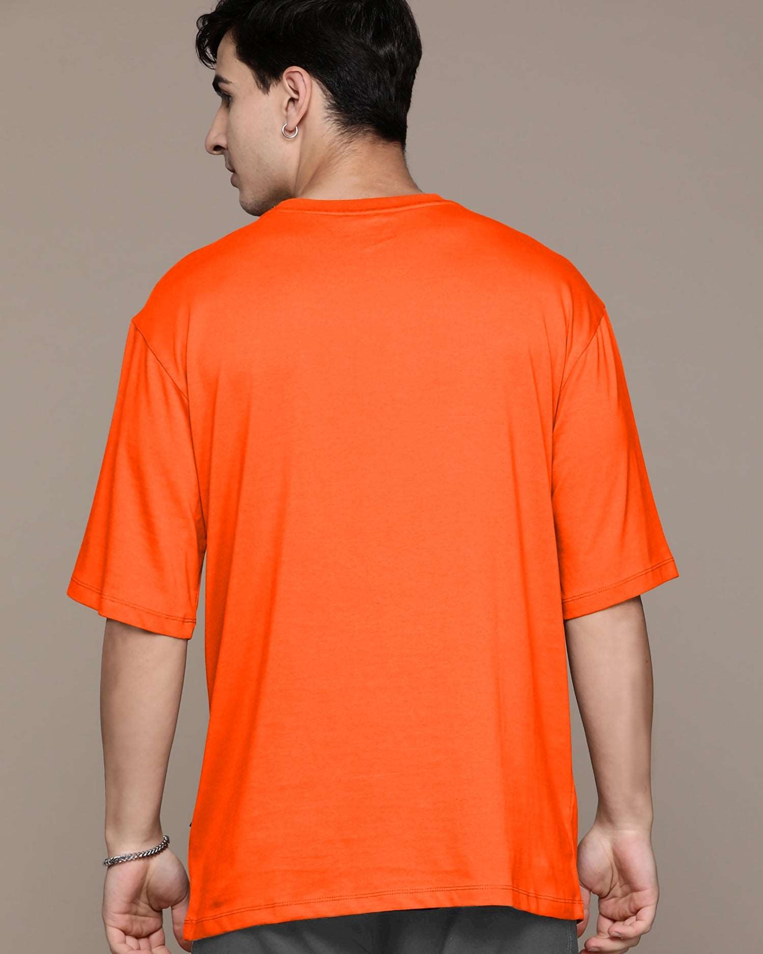 Orange Polyester Oversize Tshirt - FastColors