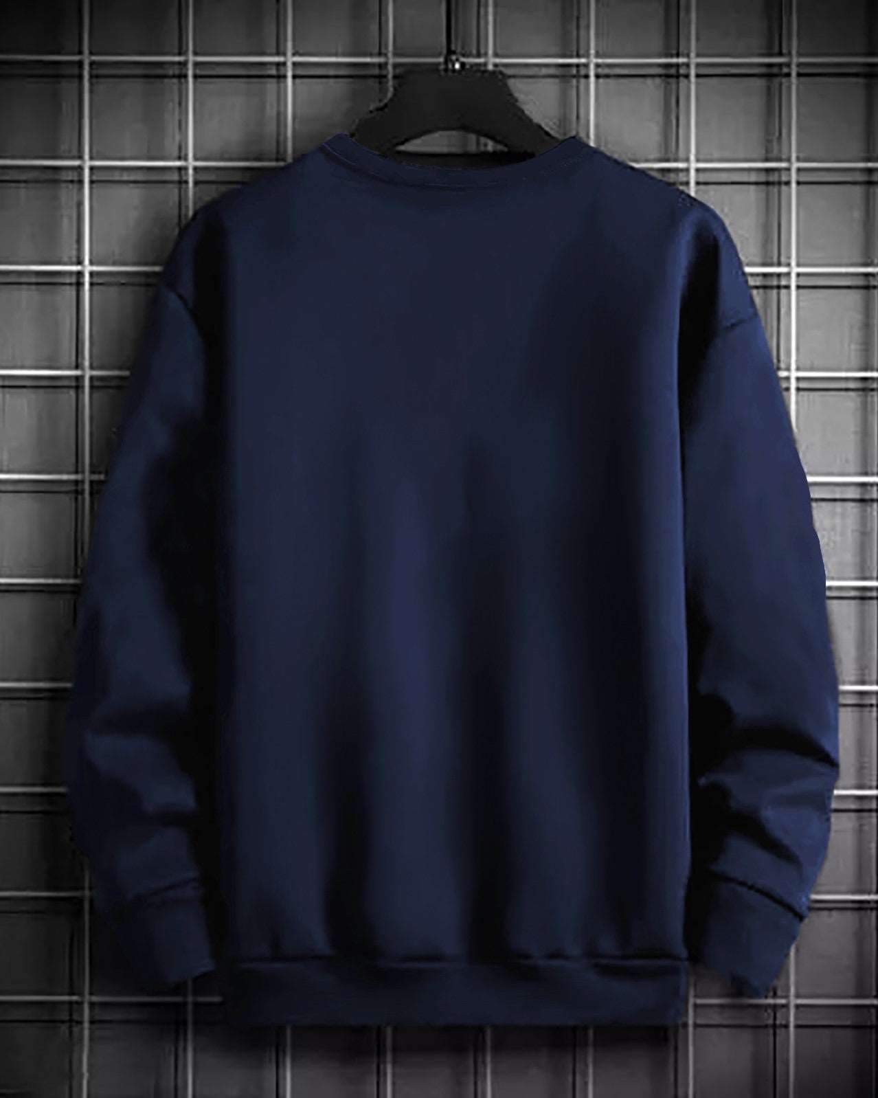 Round Neck Printed SweatShirt - FastColors #color_Navy