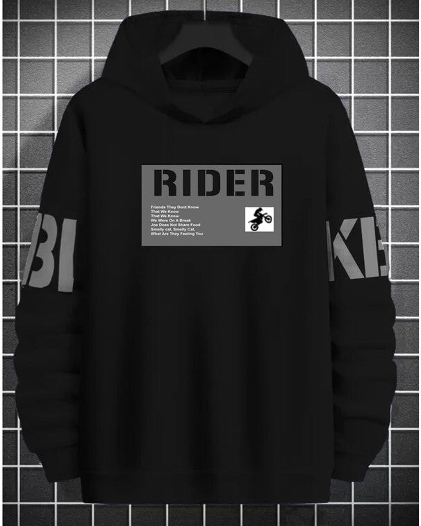 #color_Black RIDER Pullover Hoodie Sweatshirt - FastColors