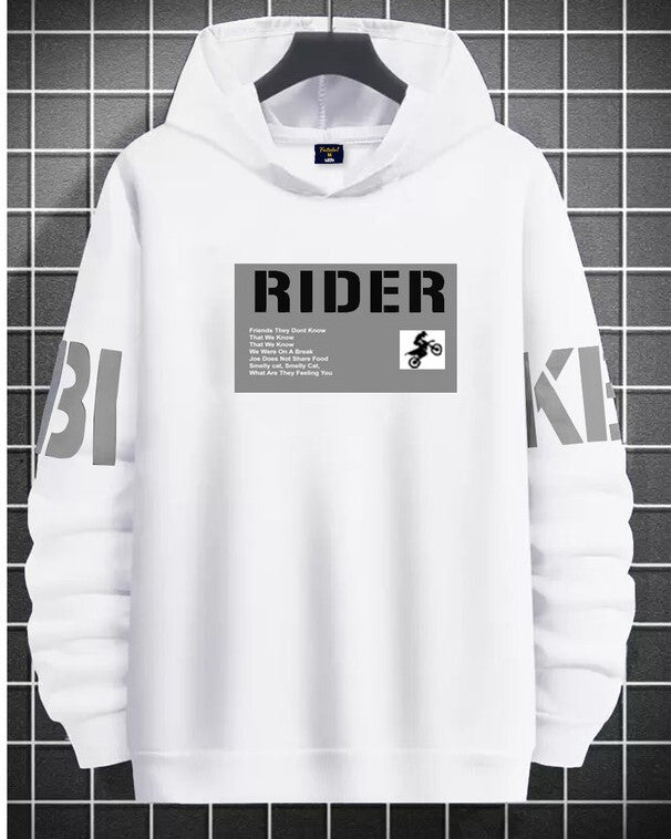 #color_White RIDER Pullover Hoodie Sweatshirt - FastColors