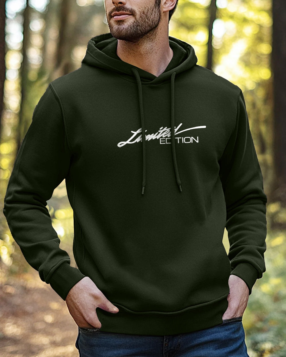 Limited Edition Hoodie Neck Sweatshirt for Men-Green-FRONT