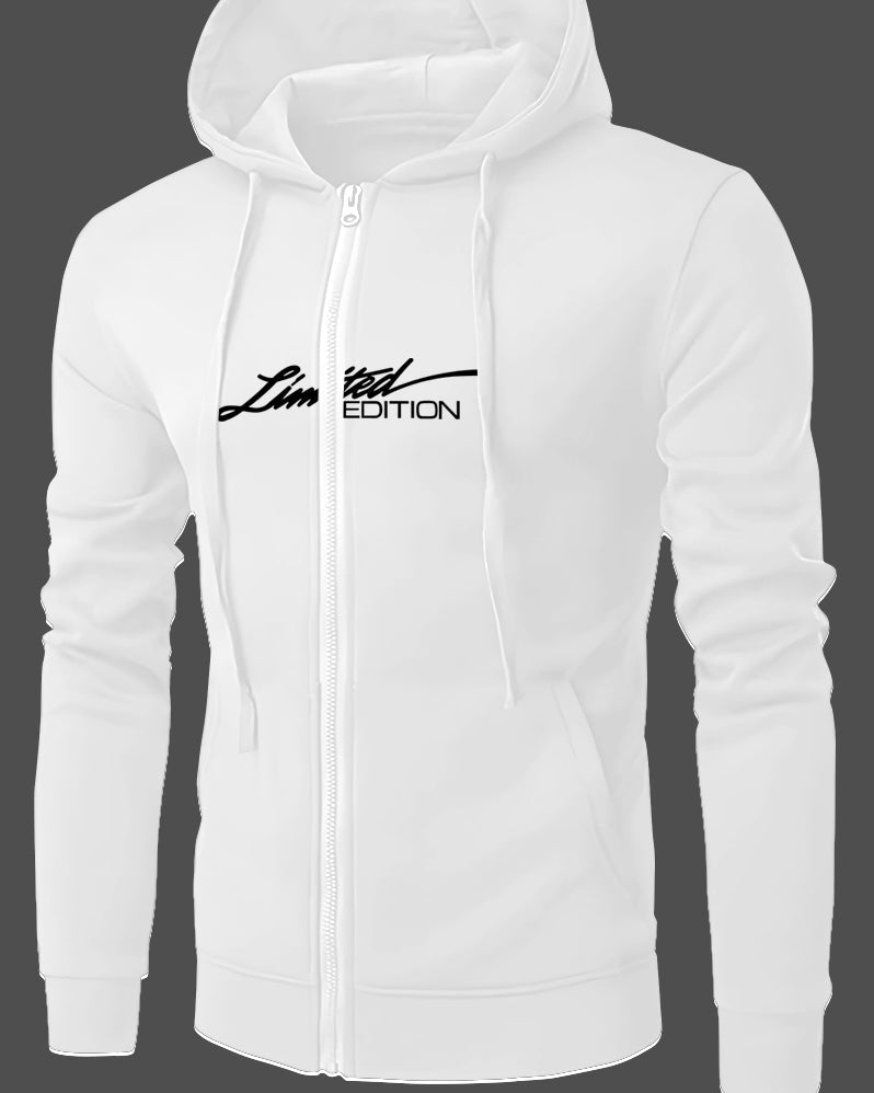 Limited Edition Hooded Trucker Jacket for Men-White-FRONT