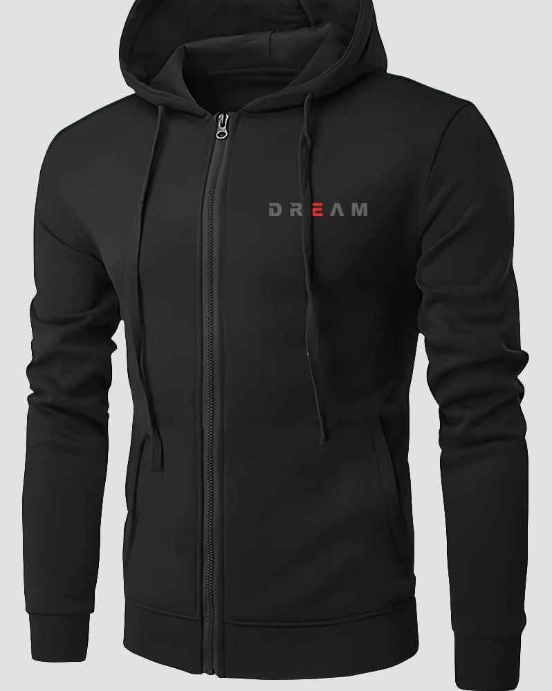 Dream Hooded Trucker Jacket for Men-Black-FRONT