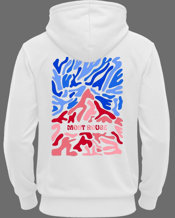 Back Printed Hooded Neck white sweat shirt for men