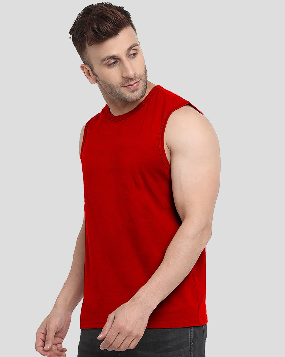 Luxury Red Back Printed Men's Vests for a Sophisticated Look-BACK