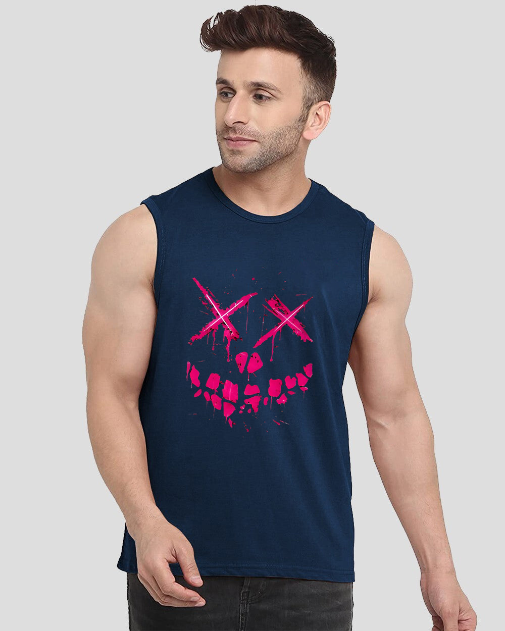 Blue Printed Men's Vests for Formal Events: Elegance Redefined-FRONT