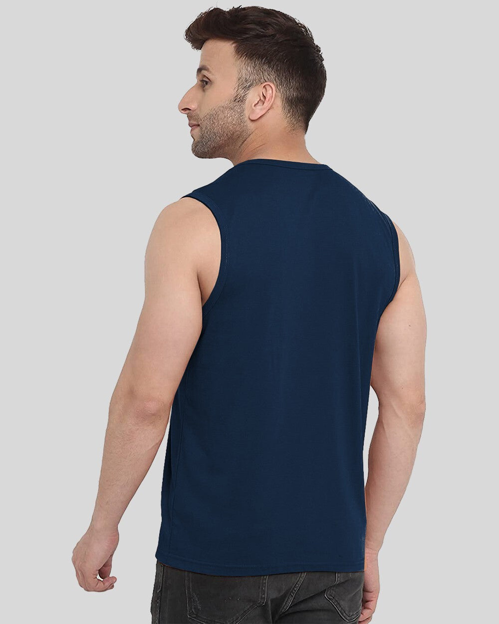 Blue Printed Men's Vests for Photoshoots: Look Camera-Ready-BACK
