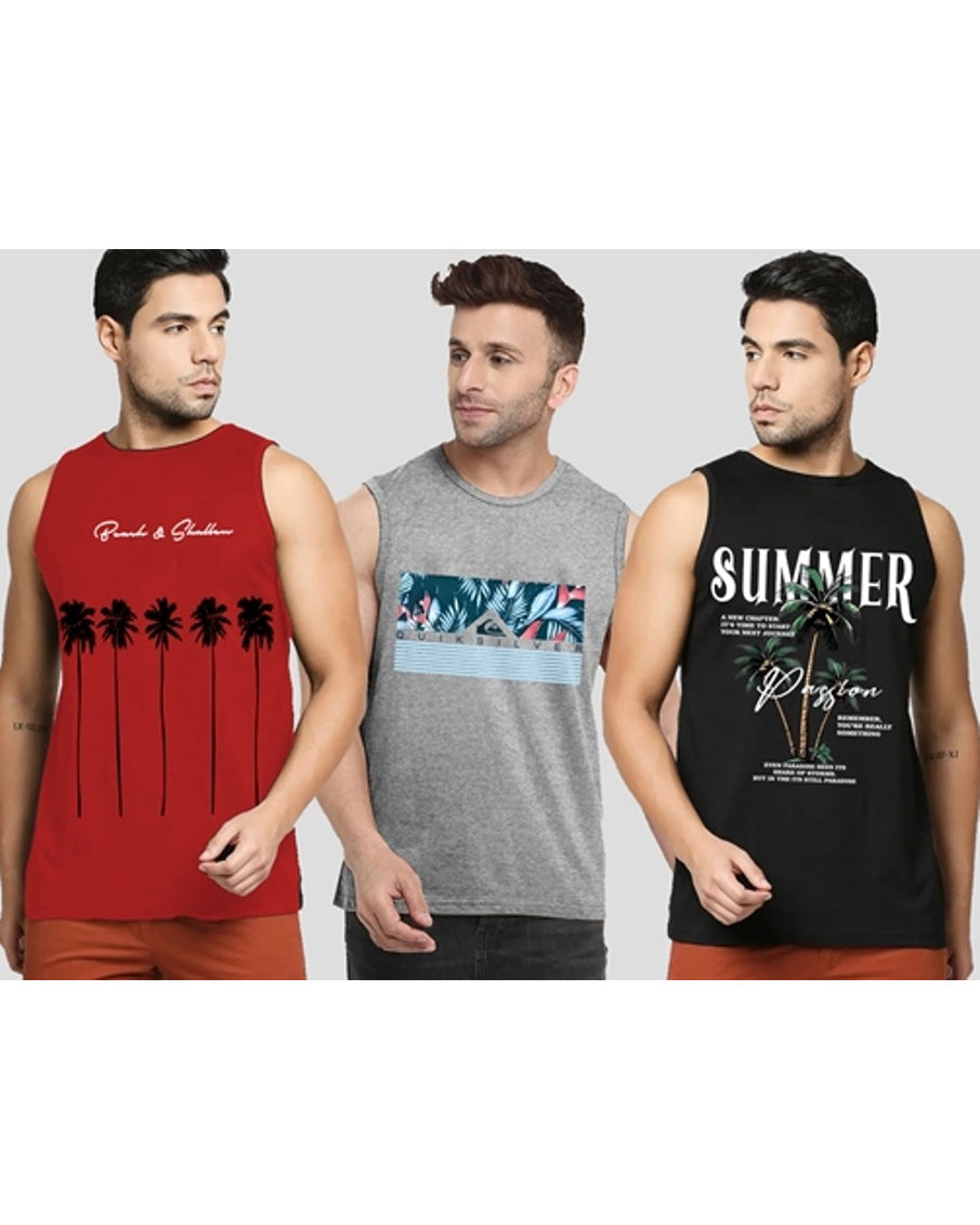 California Manhattan Beach Printed Black Men's Vests for a Bold Fashion Statement