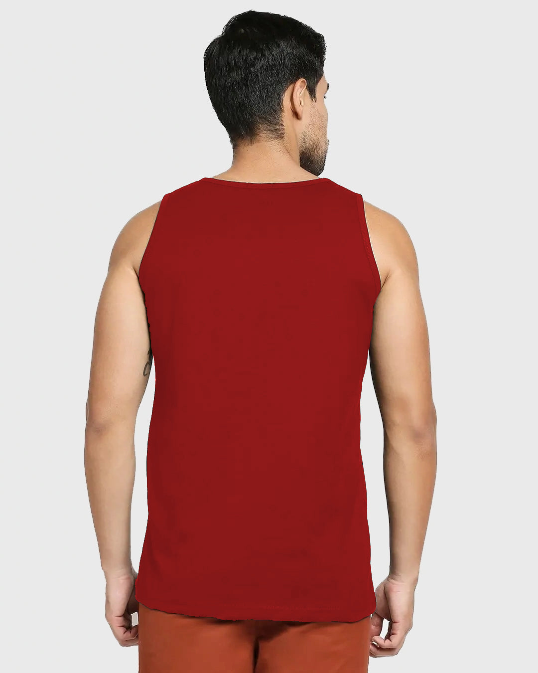 California Manhattan Beach Printed Red Men's Vests for a Bold Fashion Statement-BACK