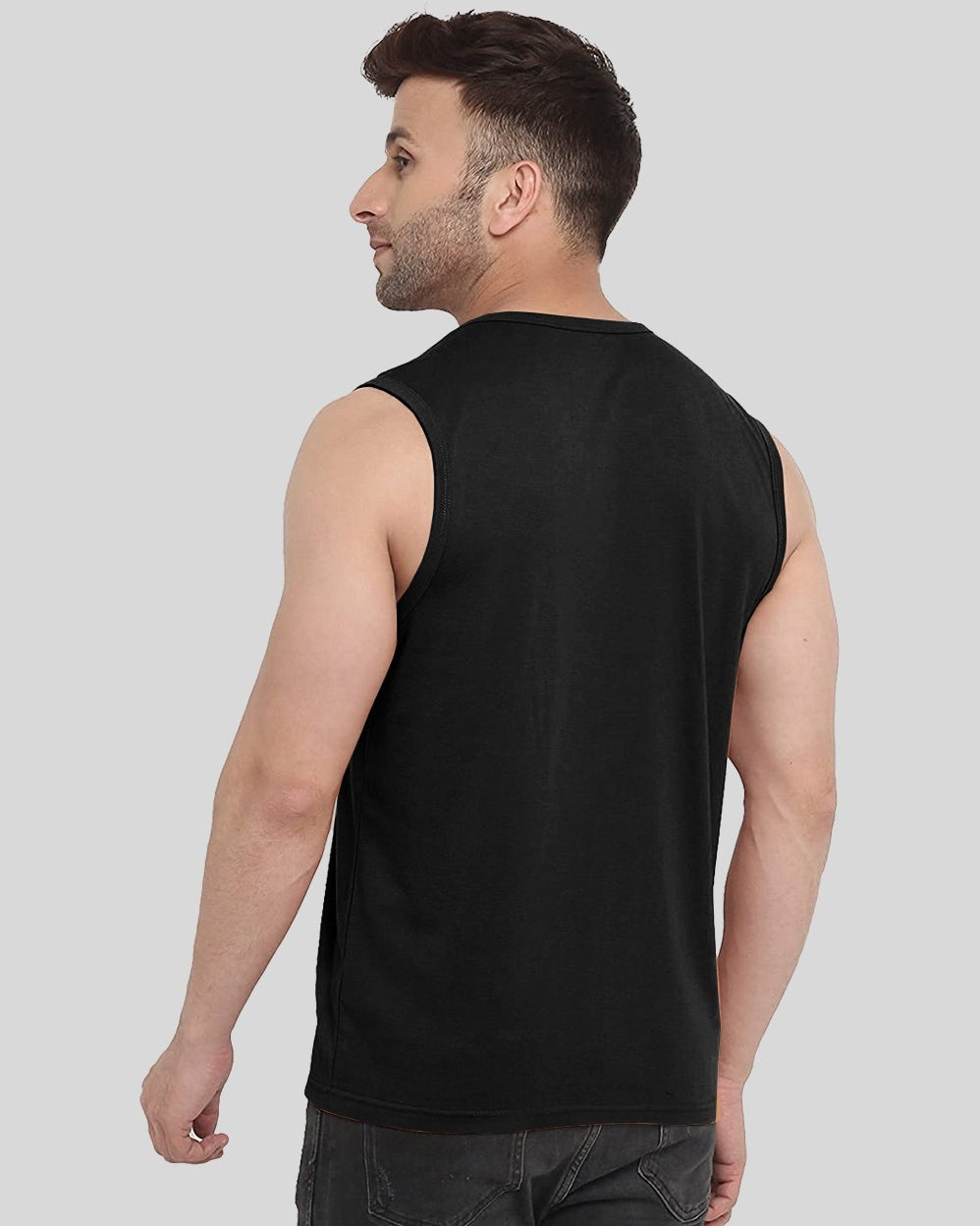 QuikSilver Black Printed Men's Vests for a Modern Edge-BACK