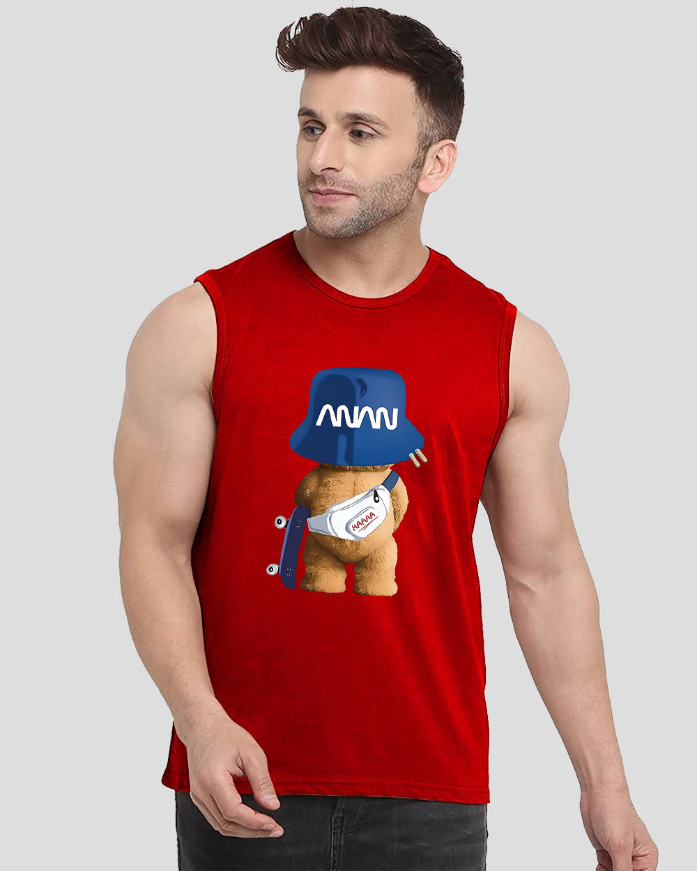 Blue Printed Men's Vests for Date Nights: Impress Your Partner-FRONT
