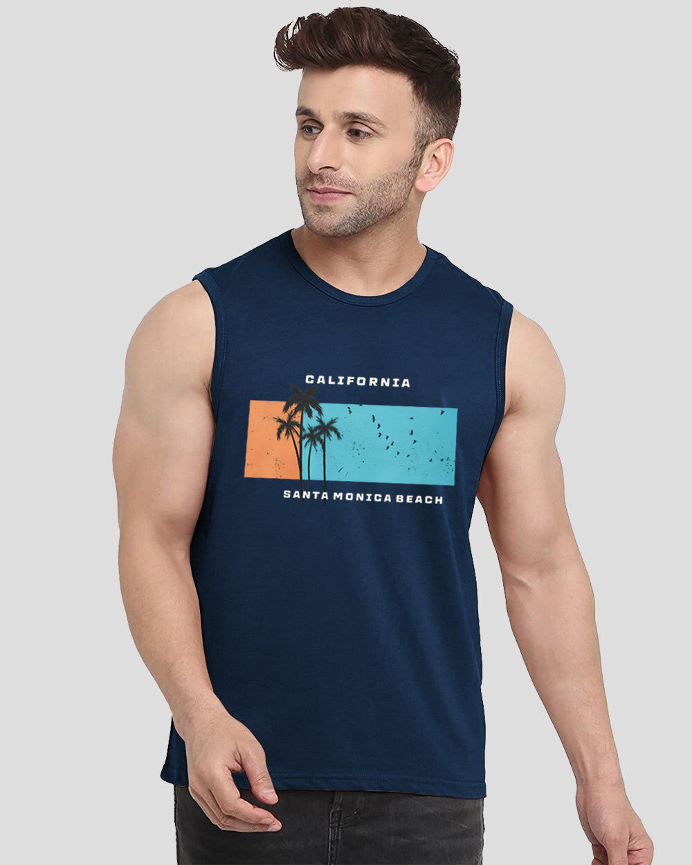 California Santa Maria Printed Men's Vests for Every Occasion | 2025 Blue Trends-FRONT