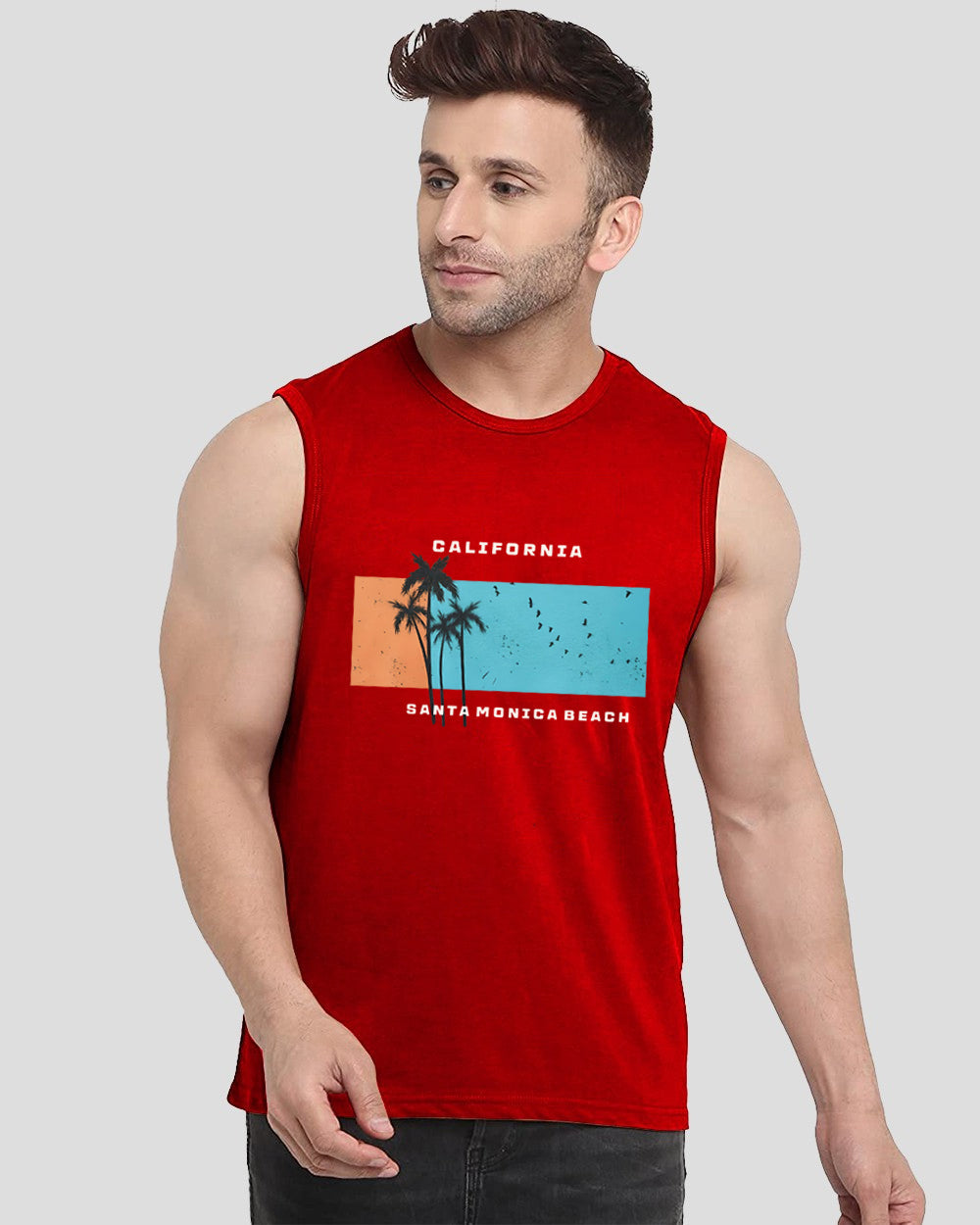 California Santa Maria Printed Men's Vests for Every Occasion | 2025 Red Trends-FRONT