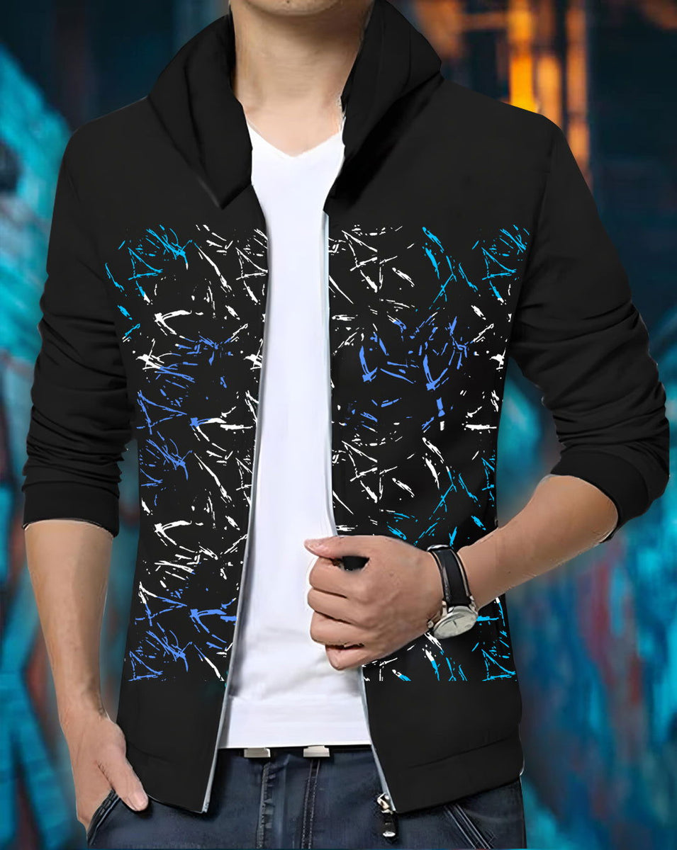 All Over Hoodie Printed Jackets/Black - Main Image