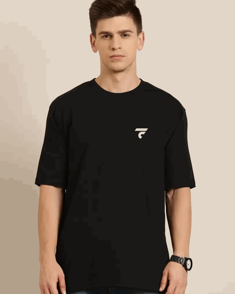Angel Black Printed oversize t-shirt for men - FastColors - Angel Back Printed Oversize T-Shirts - FastColors - #tag1# - #tag2# - #tag3# - 