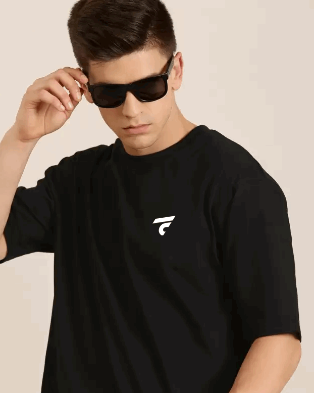 Angel Black Printed oversize t-shirt for men - FastColors - Angel Back Printed Oversize T-Shirts - FastColors - #tag1# - #tag2# - #tag3# - 