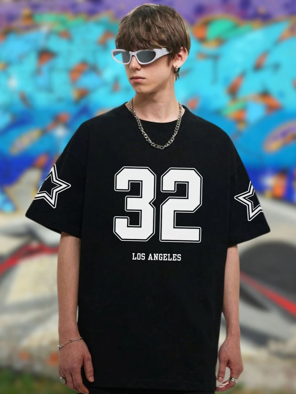 Men Graphic Print Round Neck Cotton Blend T-Shirt