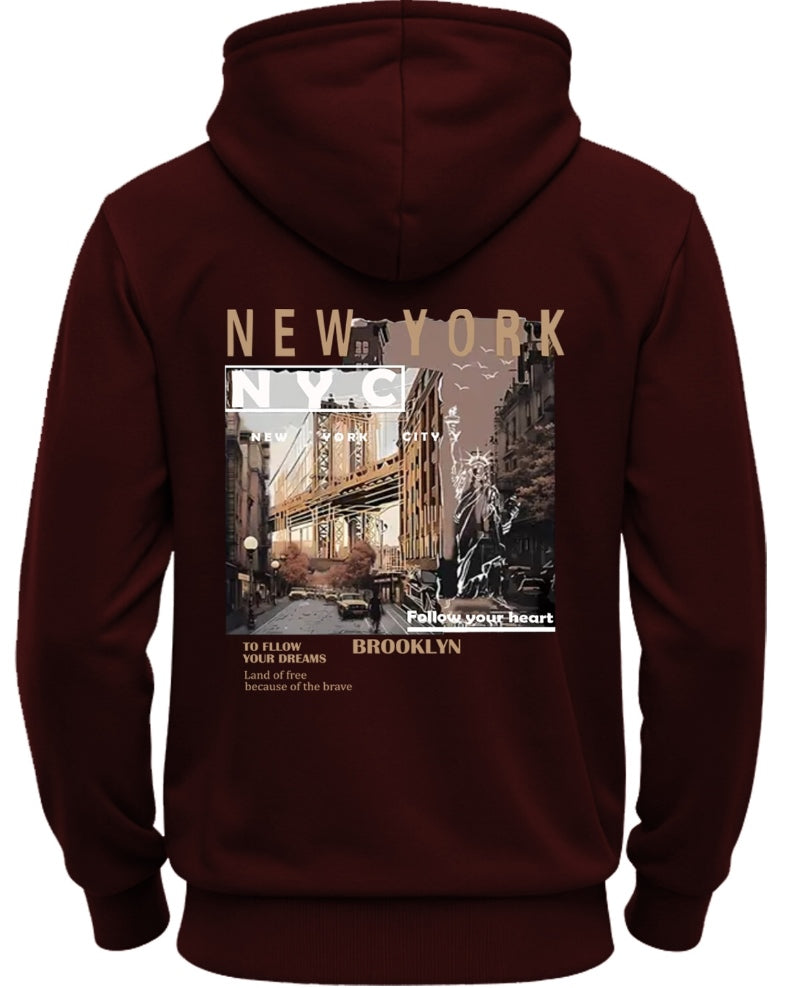 Back Printed Maroon essential hoodie