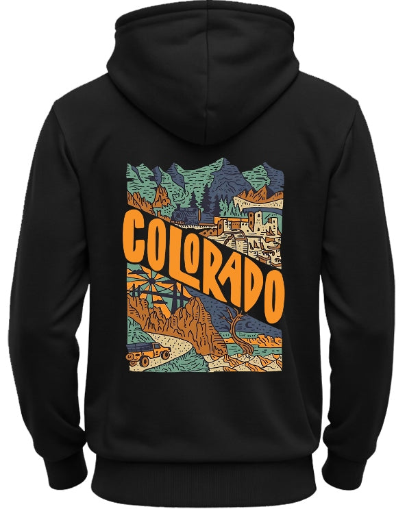 Back Printed black hoodie mens