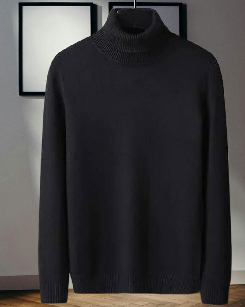 Black High Neck Sweater - FastColors