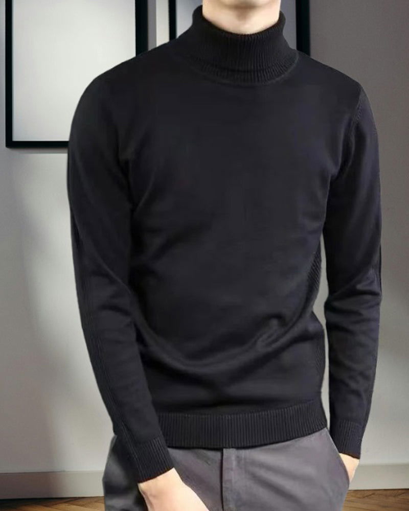 Black High Neck Sweater - FastColors