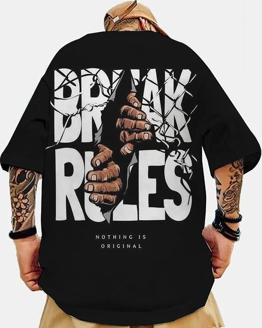 Black Printed oversize t shirt for men - FastColors - Oversize Printed T-Shirt - FastColors - #tag1# - #tag2# - #tag3# - 