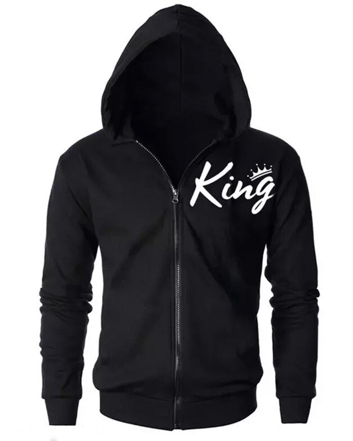 Chest Print Hoodie Jacket for Riders - FastColors