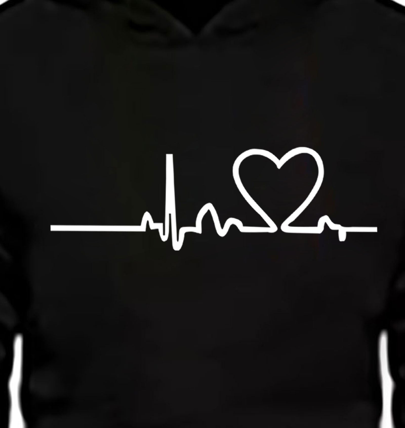 FastColor Black Heart Beat Hoodie T-Shirt - FastColors