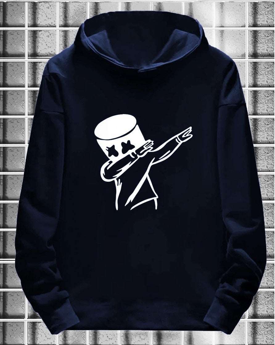 FastColors Printed Men Hooded Neck Dark Blue T-Shirt - FastColors