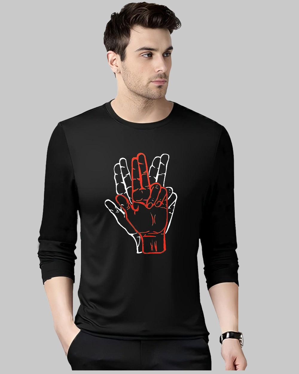 FastColors Printed Men Round Neck Black T-Shirt - FastColors