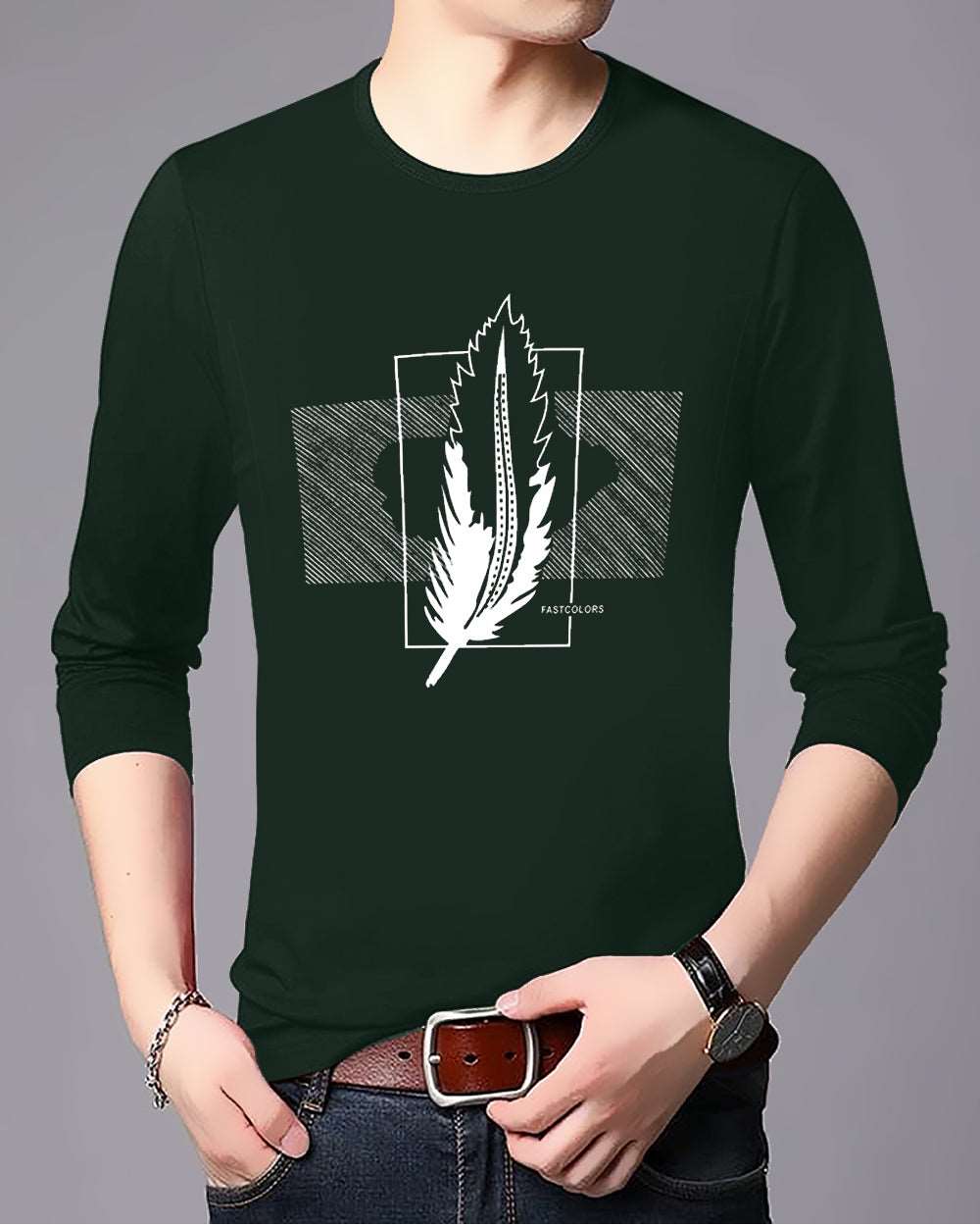 FastColors Printed Men Round Neck Green T-Shirt - FastColors