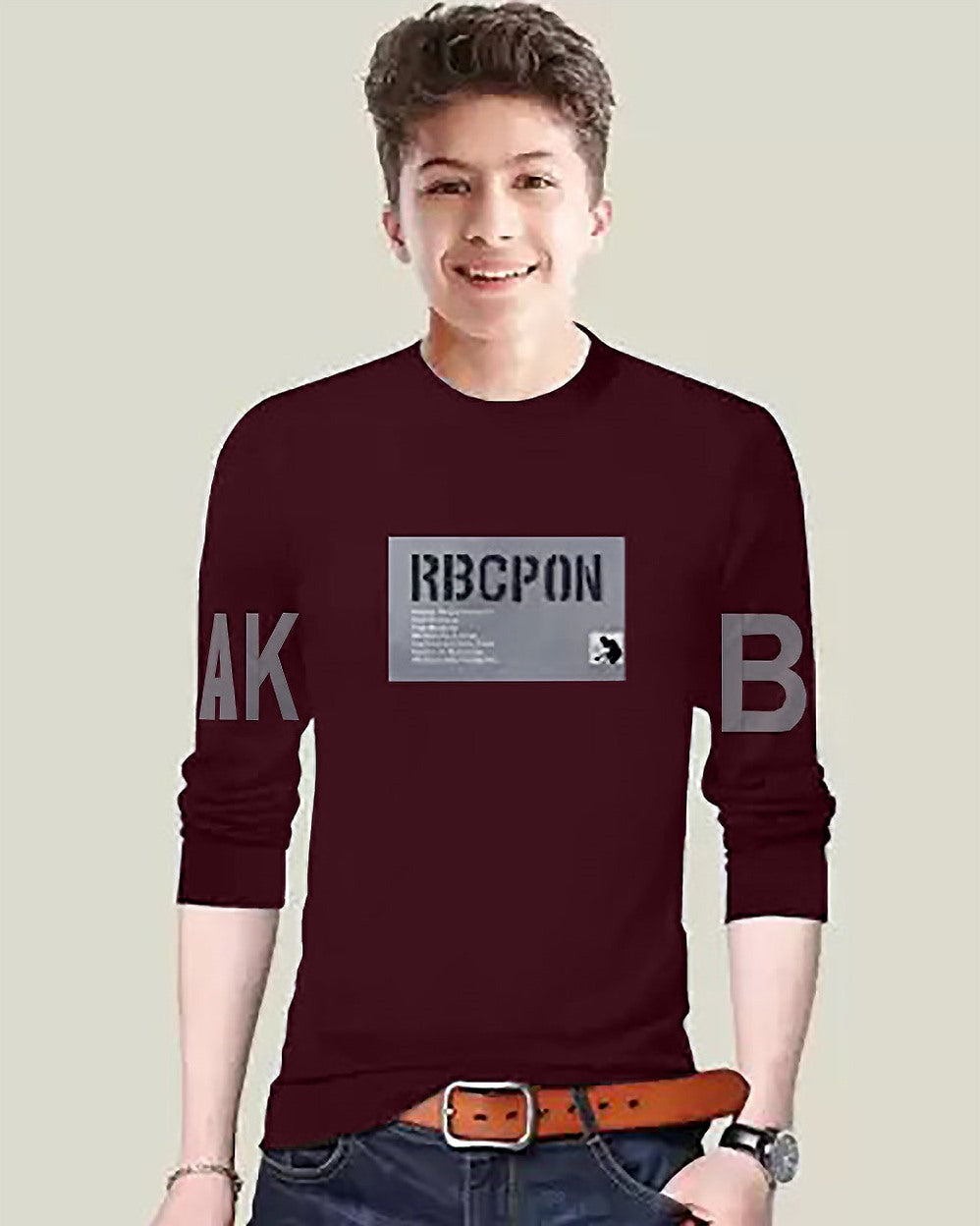 FastColors RBCPN Printed t shirt for kids - FastColors - #color_maroon FastColors Logo Printed kids tshirt - FastColors - #tag1# - #tag2# - #tag3# - 