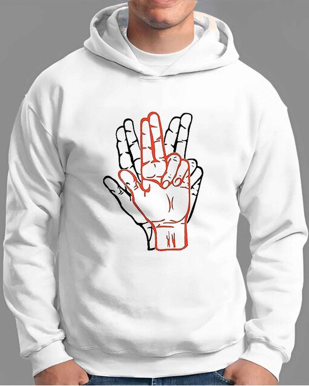 #color_White Full Printed Hooded Sweatshirt - FastColors